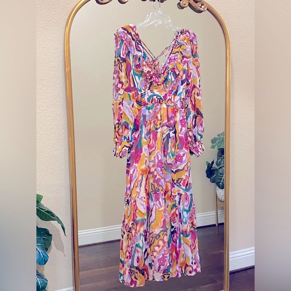 Anthropologie The Marais Printed Chiffon Maxi Dress Size 3X - Picture 2 of 14